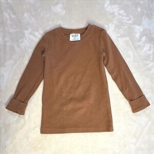 Mebie Baby 4T Ribbed Long Sleeve Top Rust Brown Spring Minimalist Basic
